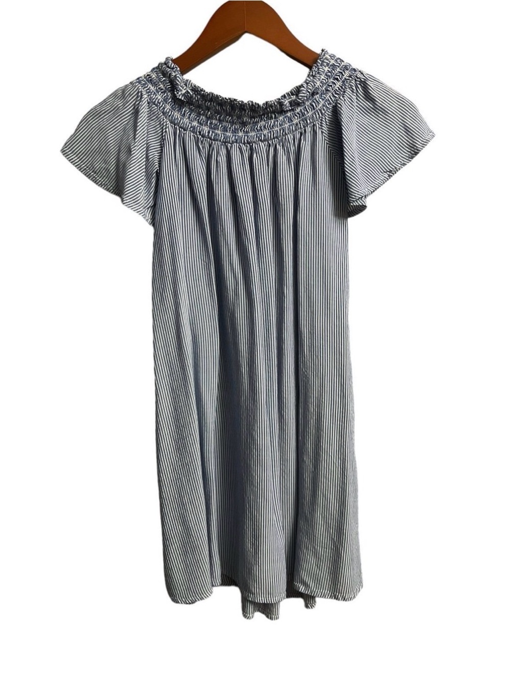 Cooperative Urban Outfitters Smocked Off Shoulder Striped Top size Small
